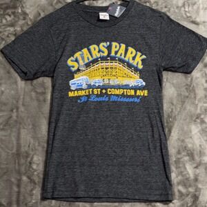 St. Louis Stars Park Stadium T Shirt Mens S Gray Charlie Hustle Baseball Graphic